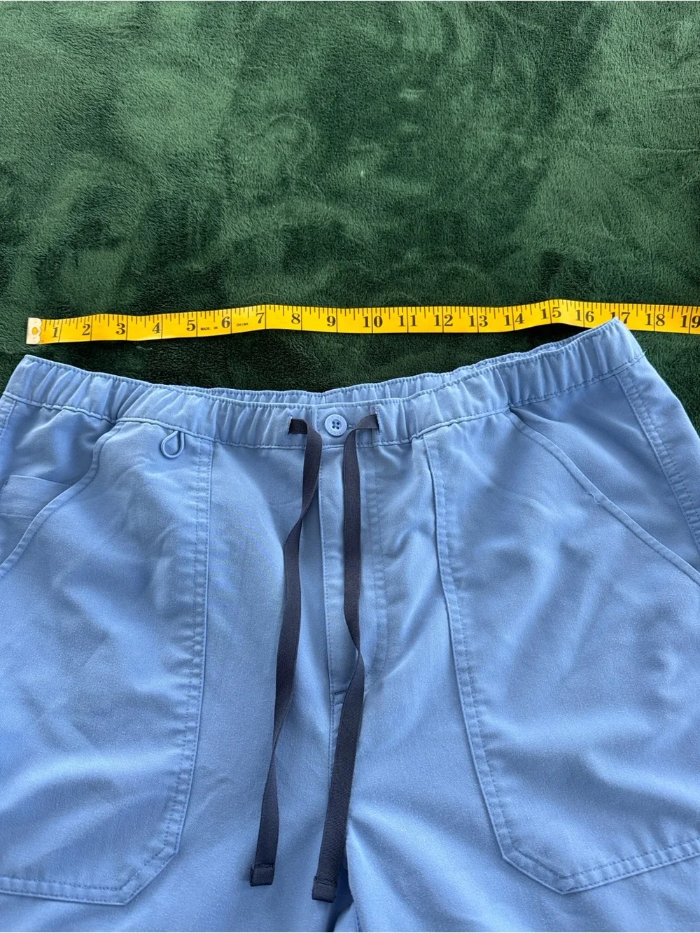 Figs Men’s Scrub Cargo Pants in Sky Blue with Drawstring